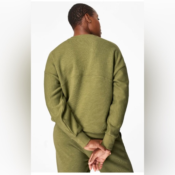Green Sweaty Betty Essentials Sweatshirt Medium - Picture 2 of 8